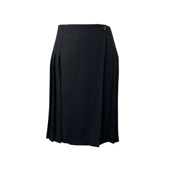 Vintage Limited Pleated Wrap Skirt Black Gloomcore School Girl Y2K Plisse